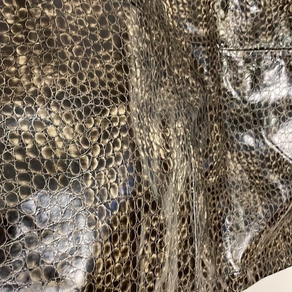 NWT Edgy Reptile Skirt Chicos Design Croc Retro Brown 12 90s Y2K Mini Faux - Picture 5 of 13